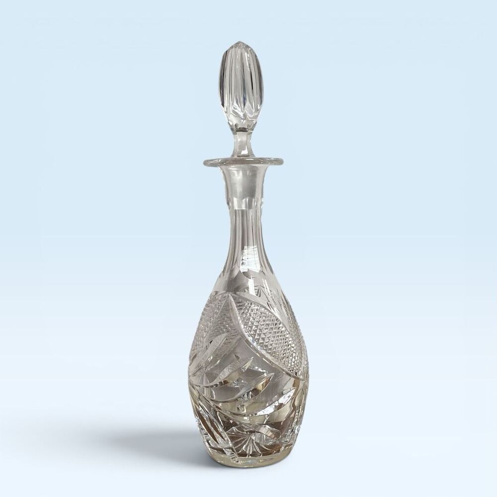 Vintage Castle Crystal Cut Lead Crystal Glass Decanter West Germany original